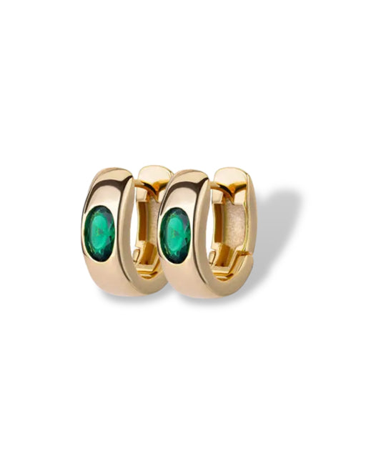 Oval Emerald Huggies