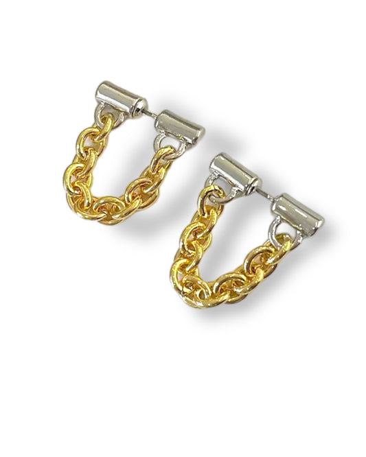 Two Tone Chain Earrings