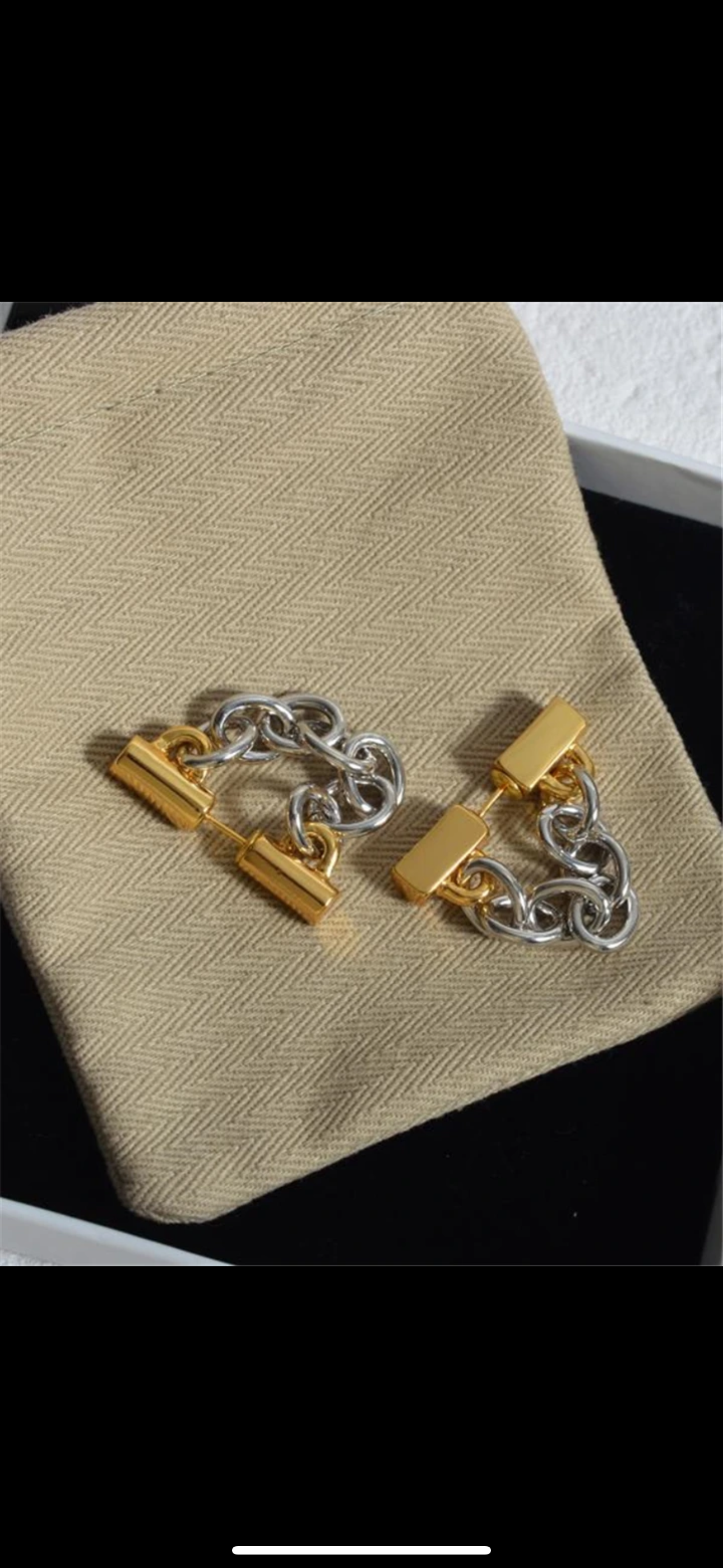 Two Tone Chain Earrings