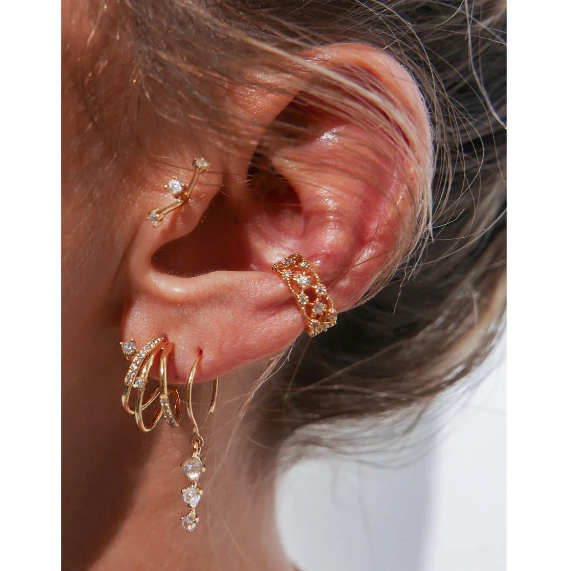 X O Cuff - Gold/Clear