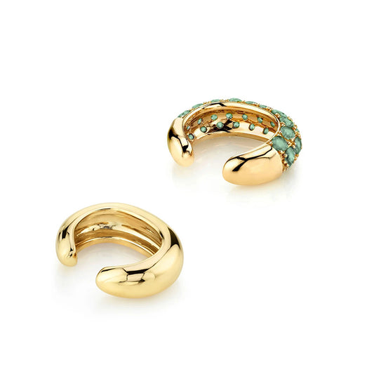 Diamond Duo Cuff - Gold/Green