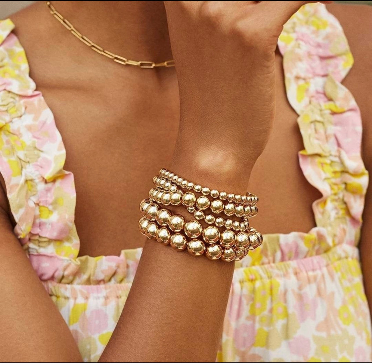 18k Gold Filled Beaded Bracelets