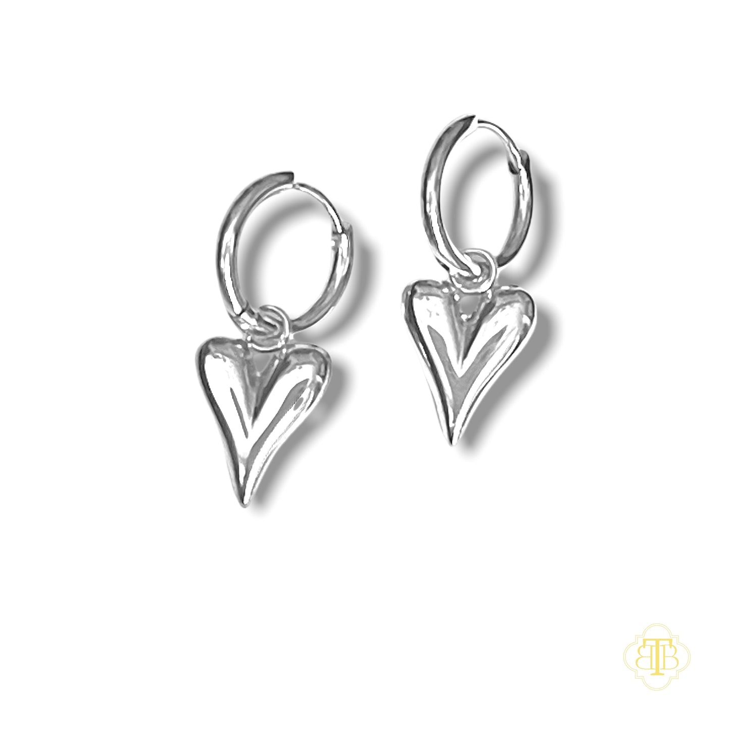 Heart Pendant Huggies