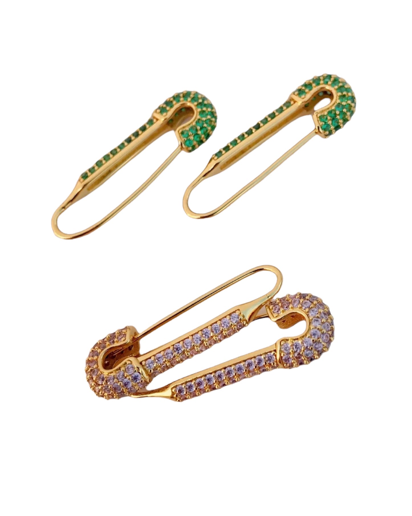 Crystal Safety Pins (Pair)
