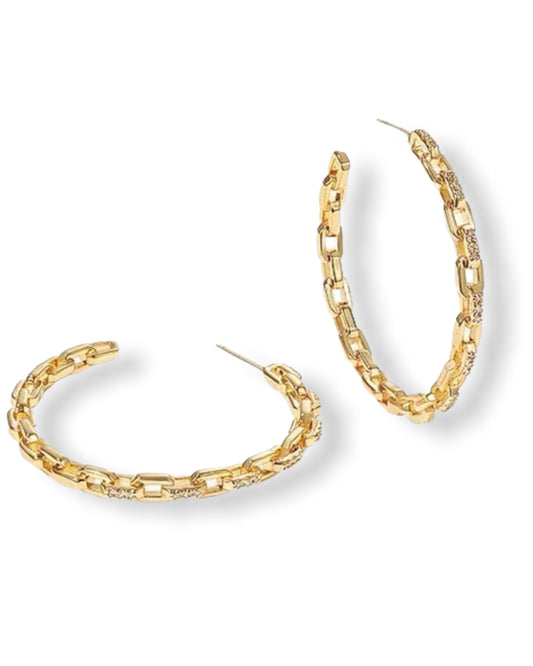 Pavé Chain Link Hoops