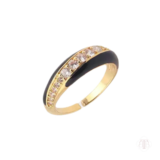 Crystal Enamelled Dome Ring
