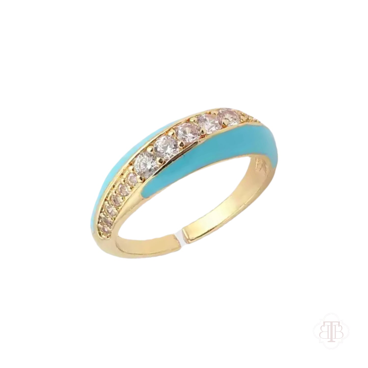 Crystal Enamelled Dome Ring