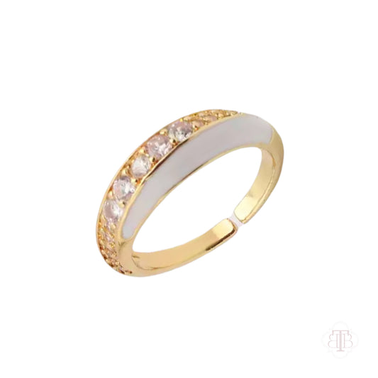 Crystal Enamelled Dome Ring