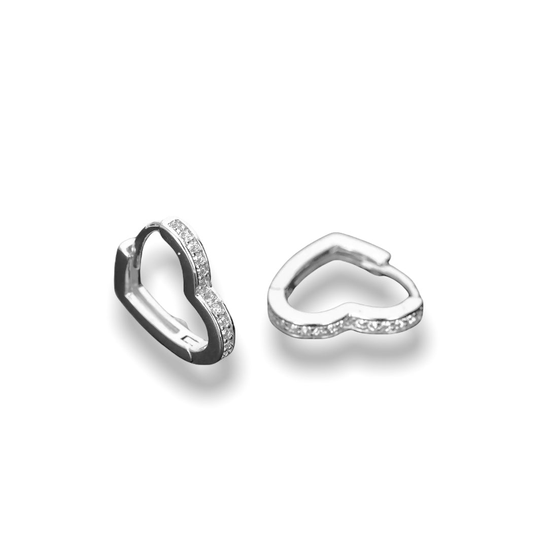 Crystal Heart Huggies