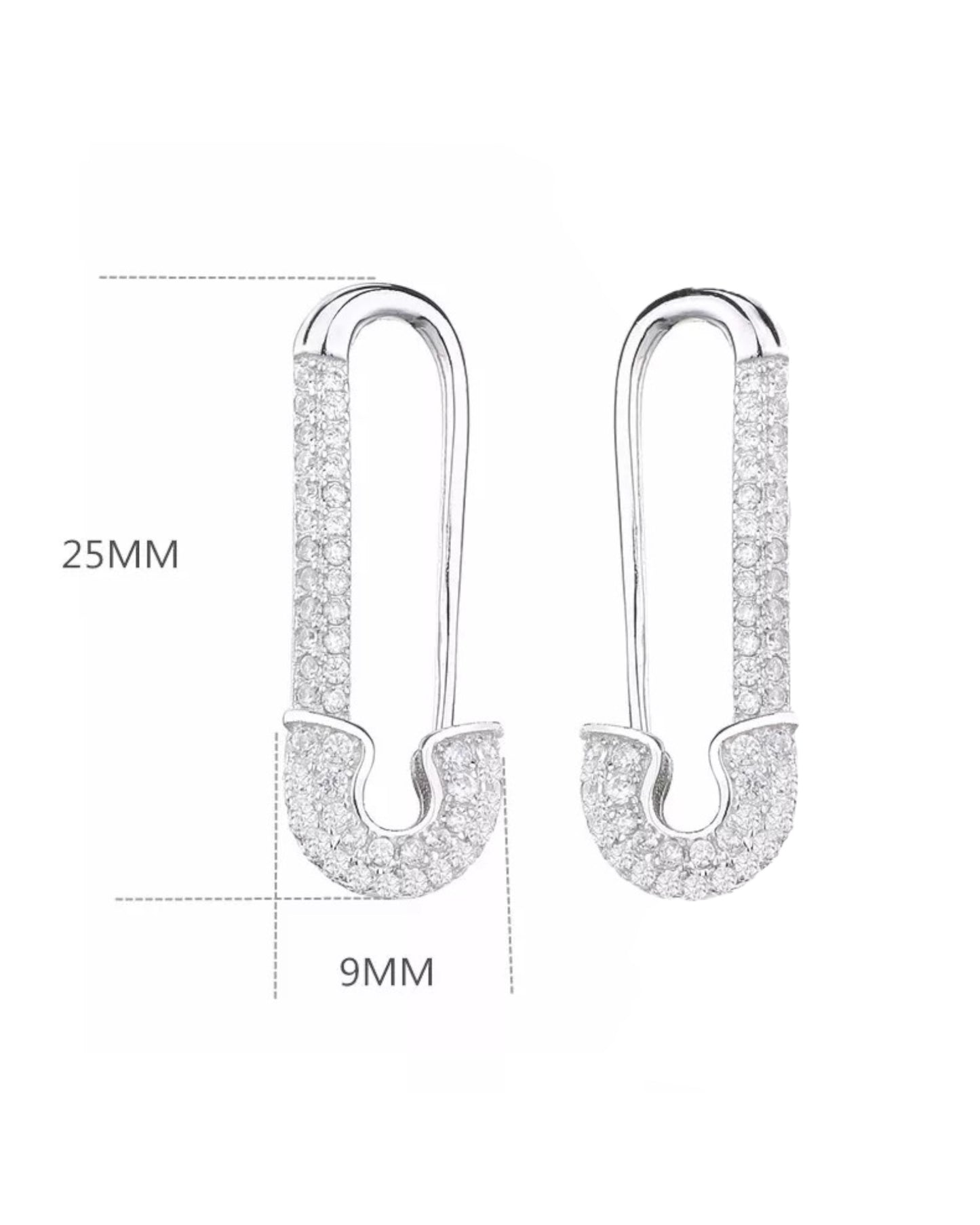 Crystal Safety Pins (Pair)